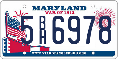 MD license plate 5BH6978