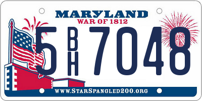 MD license plate 5BH7048