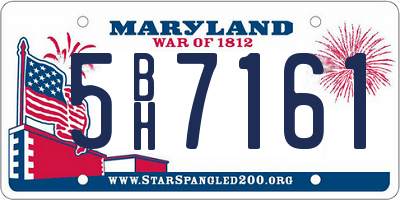 MD license plate 5BH7161