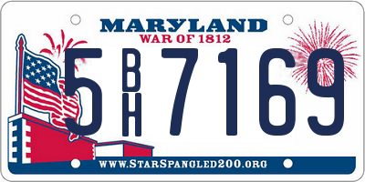 MD license plate 5BH7169