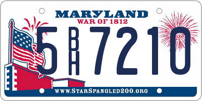 MD license plate 5BH7210