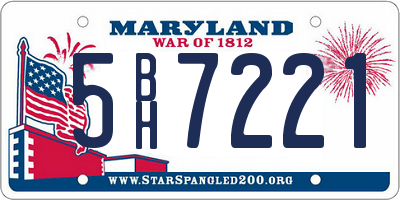 MD license plate 5BH7221