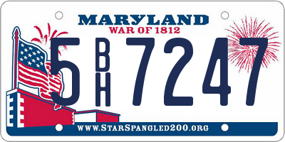 MD license plate 5BH7247
