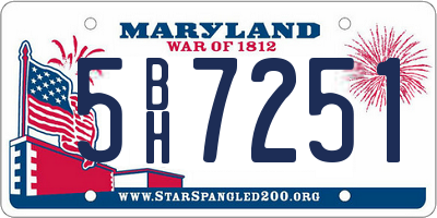 MD license plate 5BH7251