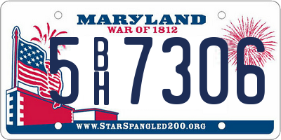 MD license plate 5BH7306