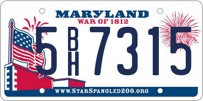 MD license plate 5BH7315