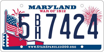 MD license plate 5BH7424