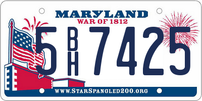 MD license plate 5BH7425