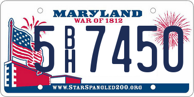 MD license plate 5BH7450