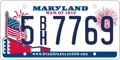 MD license plate 5BH7769