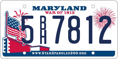 MD license plate 5BH7812