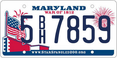 MD license plate 5BH7859