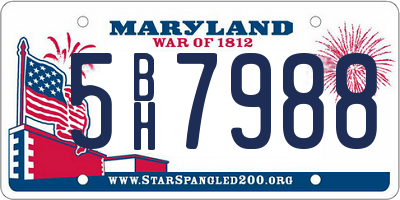 MD license plate 5BH7988