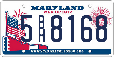 MD license plate 5BH8168