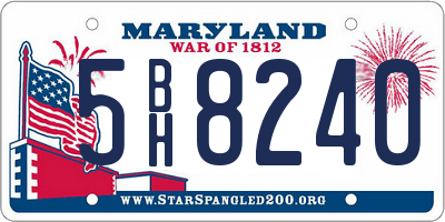 MD license plate 5BH8240