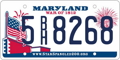 MD license plate 5BH8268
