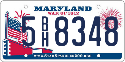 MD license plate 5BH8348
