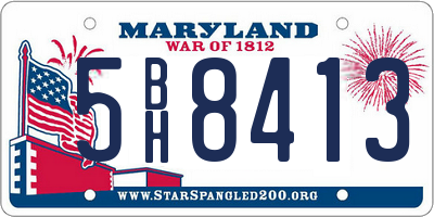 MD license plate 5BH8413