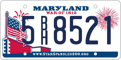 MD license plate 5BH8521