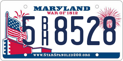 MD license plate 5BH8528