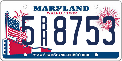 MD license plate 5BH8753