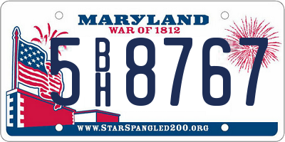 MD license plate 5BH8767