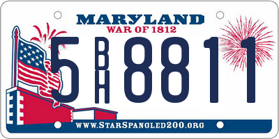MD license plate 5BH8811