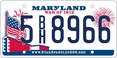 MD license plate 5BH8966
