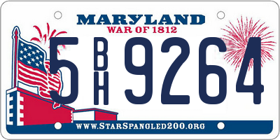 MD license plate 5BH9264