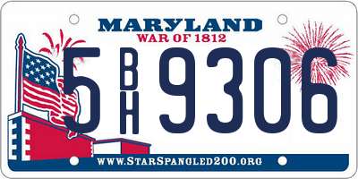 MD license plate 5BH9306