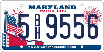 MD license plate 5BH9556
