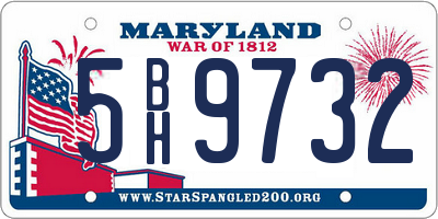 MD license plate 5BH9732