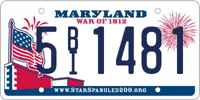 MD license plate 5BI1481