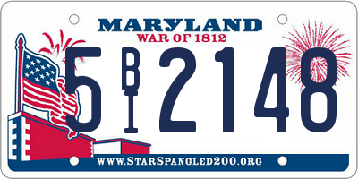 MD license plate 5BI2148