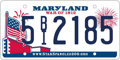 MD license plate 5BI2185