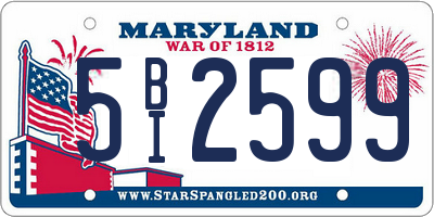 MD license plate 5BI2599