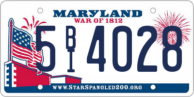 MD license plate 5BI4028