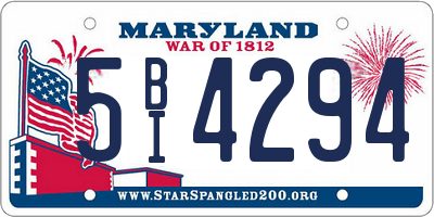 MD license plate 5BI4294