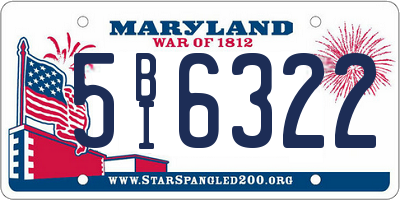 MD license plate 5BI6322