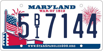 MD license plate 5BI7144