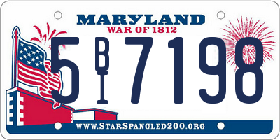 MD license plate 5BI7198