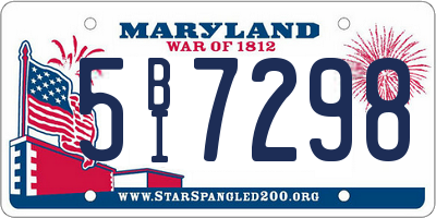 MD license plate 5BI7298