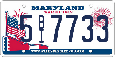 MD license plate 5BI7733