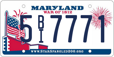 MD license plate 5BI7771