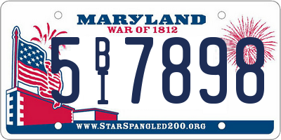 MD license plate 5BI7898