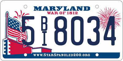 MD license plate 5BI8034