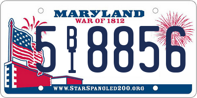 MD license plate 5BI8856