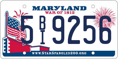 MD license plate 5BI9256