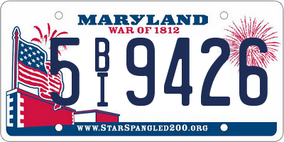 MD license plate 5BI9426