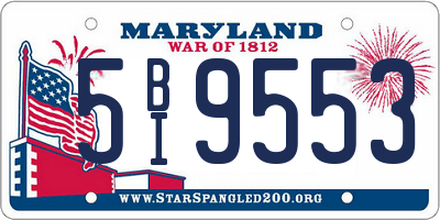 MD license plate 5BI9553